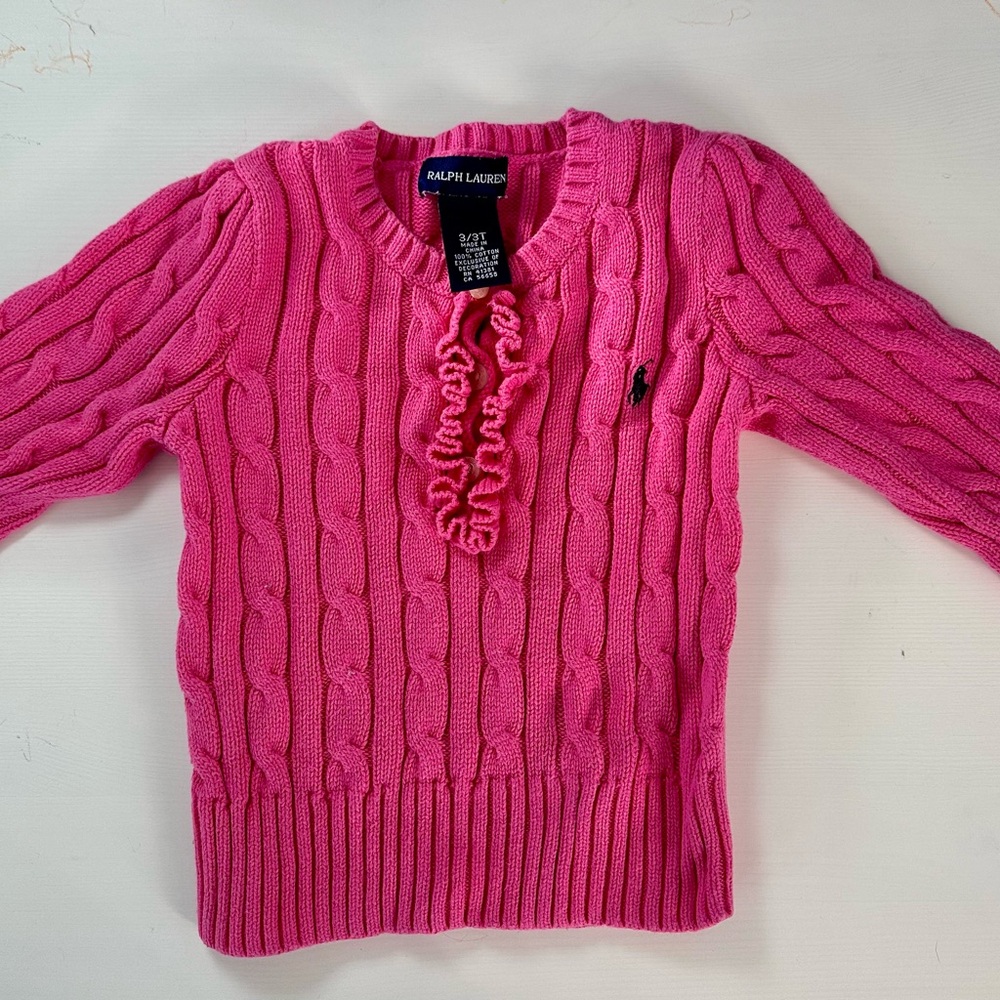 Girls Ralph Lauren Cable Knit 100% Cotton Sweater